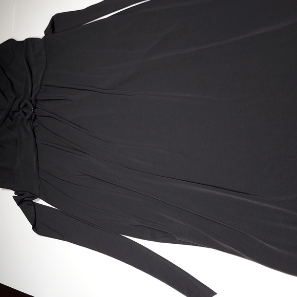 Motherhood Maternity Sleeveless V-Neck Maxi Dress w/ Tie Waist Black  XL - Picture 3 of 9